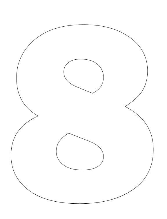 Desenho de Número 8 Simples para Colorir