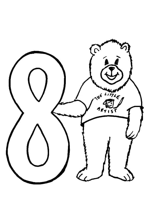 Desenhos de Número 8 (Oito) para Colorir