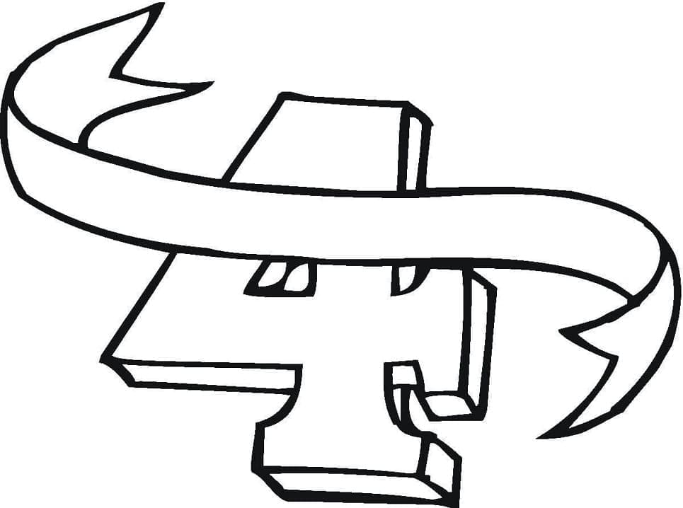 Desenho de Belo Número 4 para Colorir