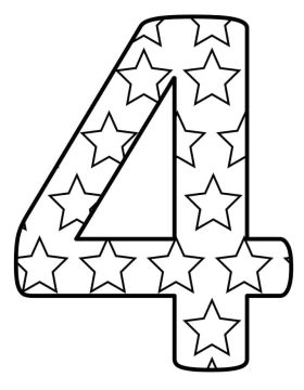 Desenho de número 4 grátis para crianças para Colorir