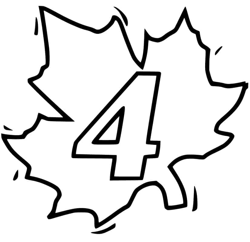Desenhos de Número 4 para Colorir