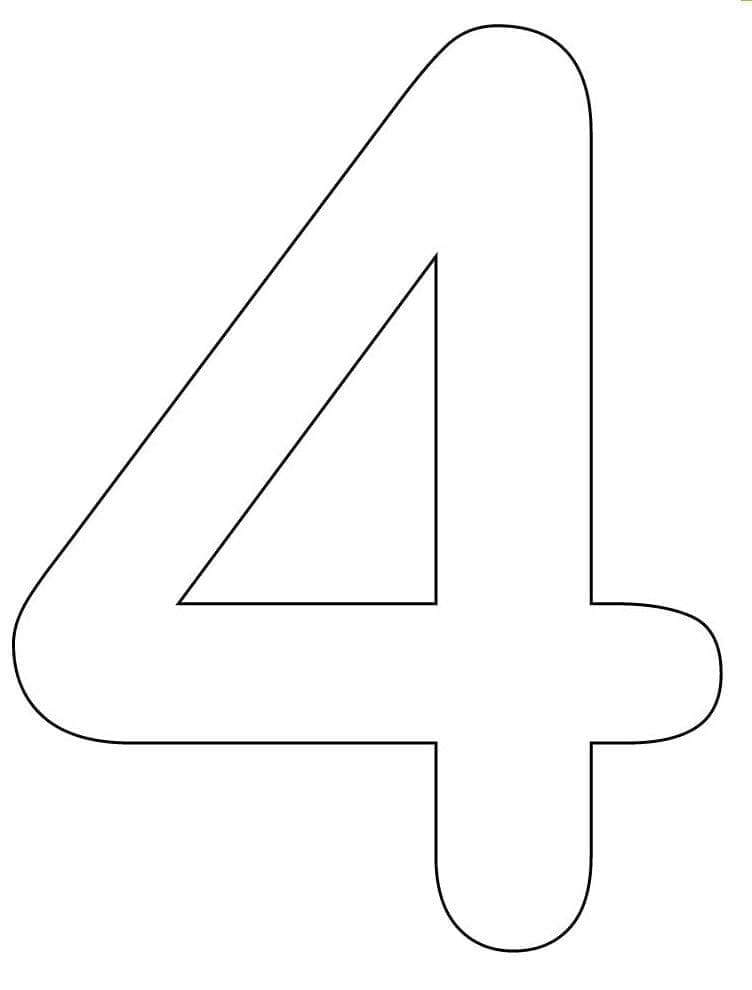 Desenho de Número 4 para Crianças para Colorir