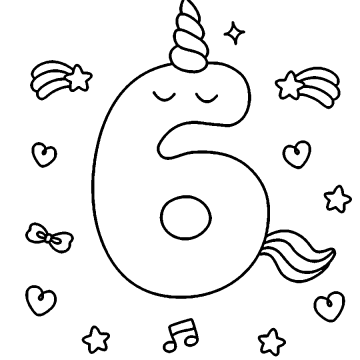Desenho de unicórnio número 6 para Colorir