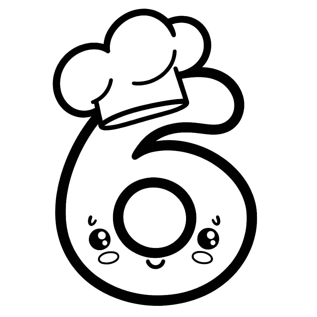 Desenho de Chef Número 6 para Colorir