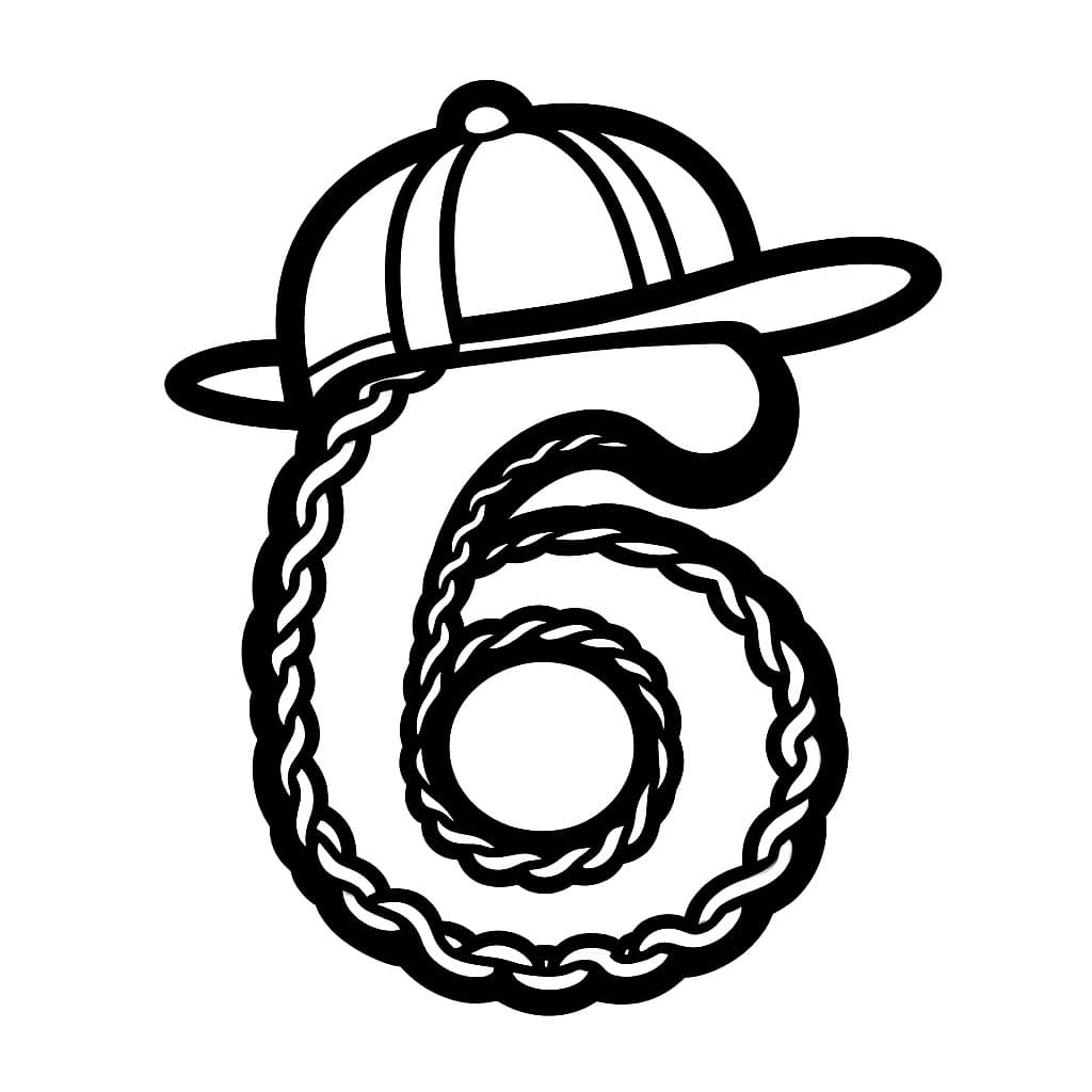 Desenho de Estilo Número 6 para Colorir