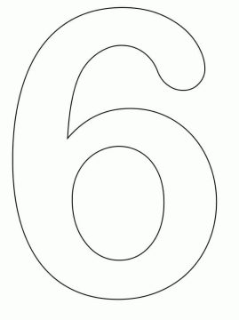 Desenho de número 6 Simples para Colorir