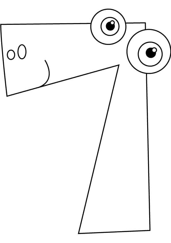 Desenho de Adorável Número 7 para Colorir