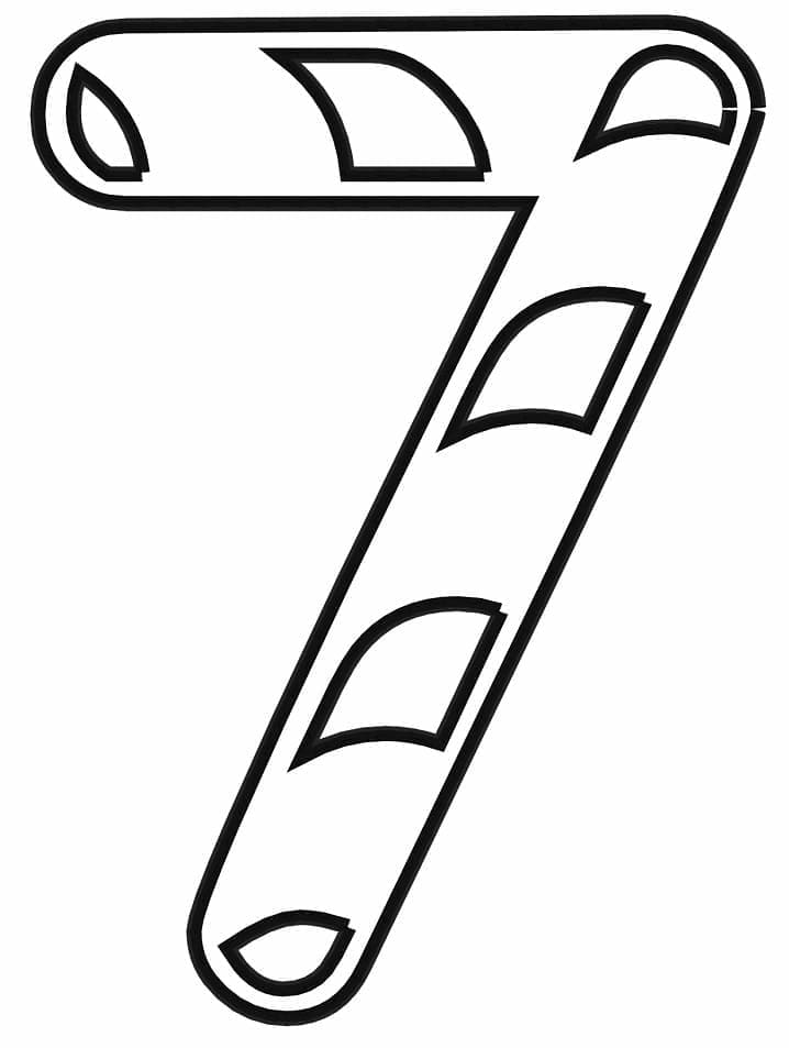 Desenho de Belo Número 7 para Colorir
