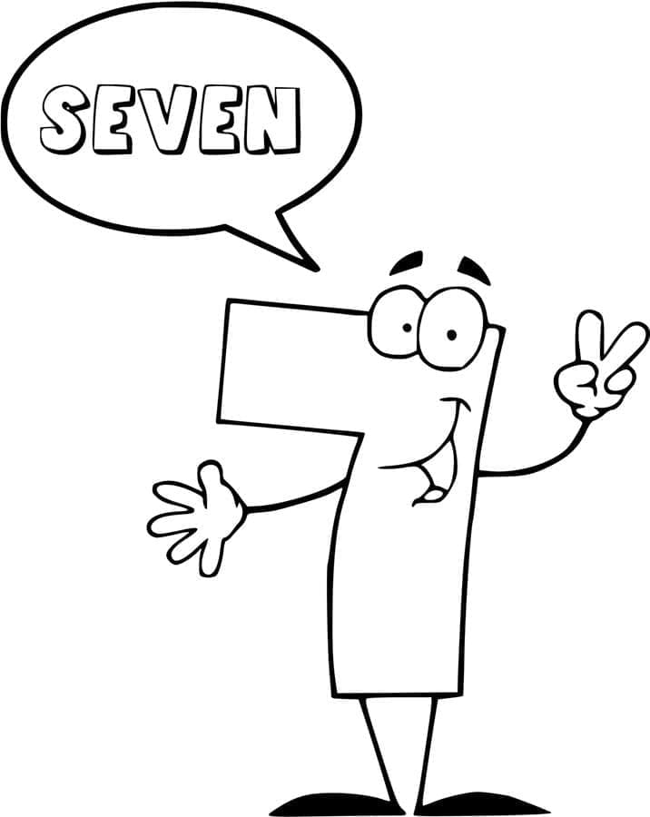 Desenho de Feliz Número 7 para Colorir