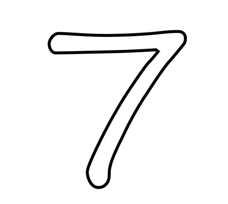 Desenho de Número 7 Fácil para Colorir
