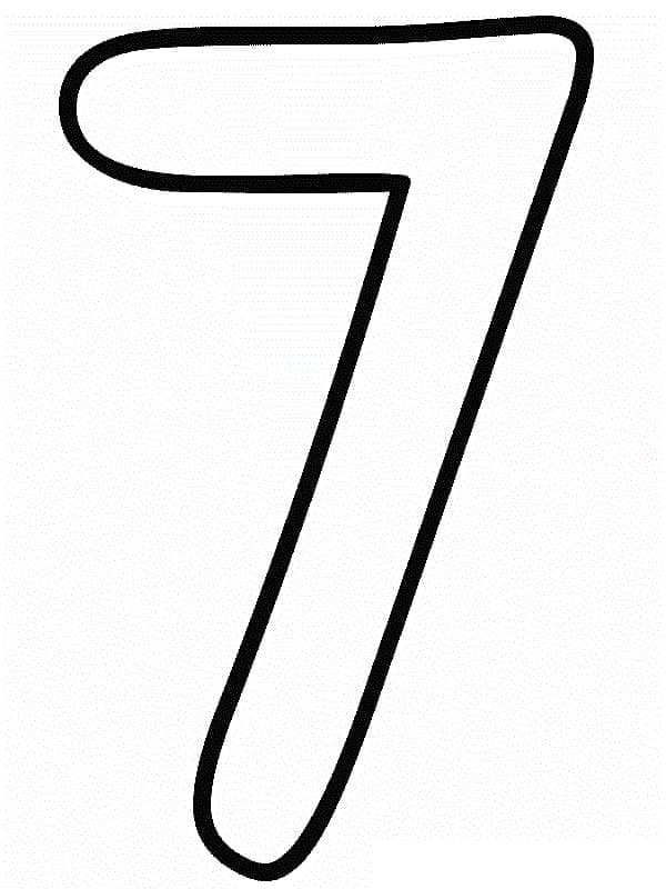 Desenho de Número 7 para Crianças para Colorir