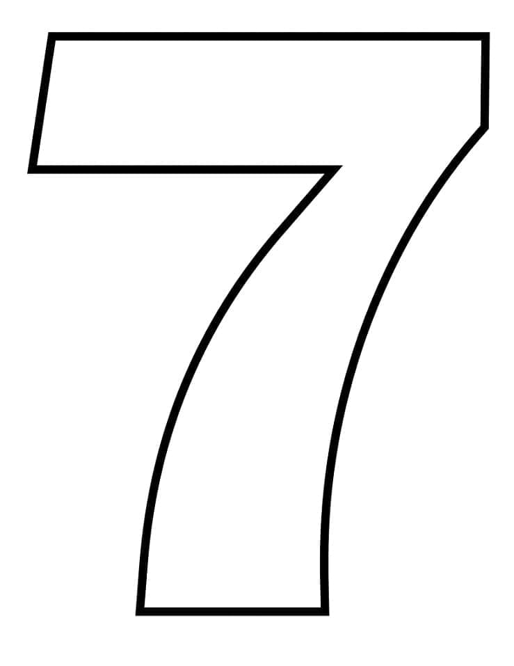 Desenho de Número 7 Perfeito para Colorir
