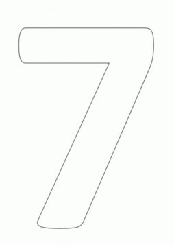 Desenho de número 7 Simples para Colorir