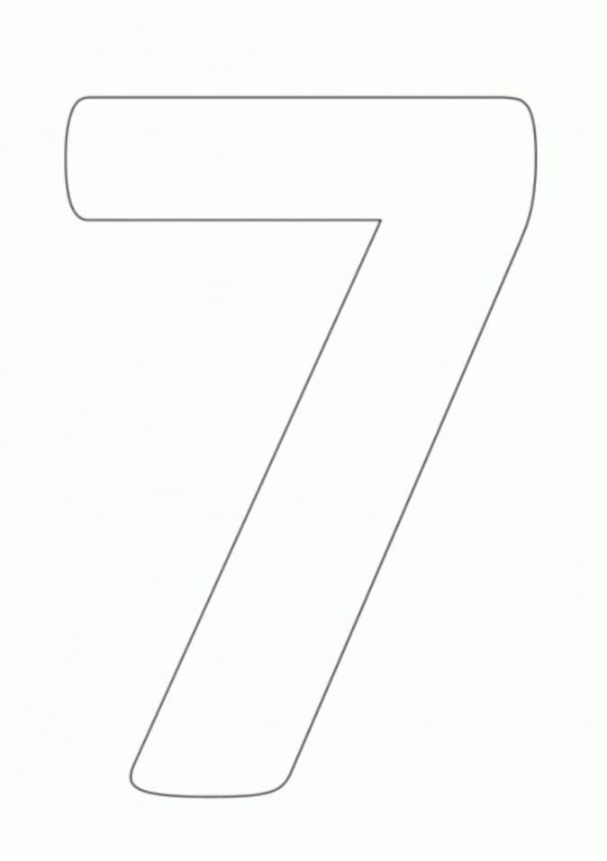 Desenho de Número 7 Simples para Colorir