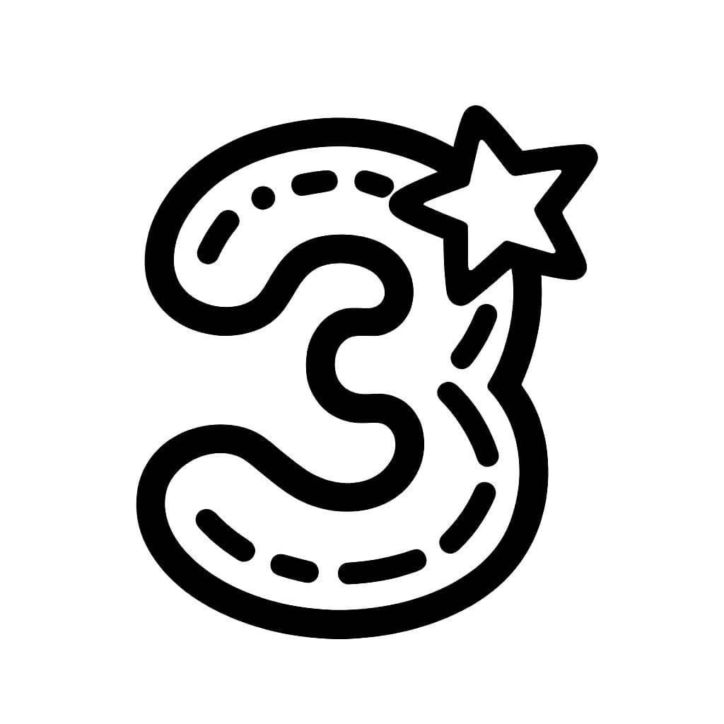 Desenhos de Número 3 para Colorir