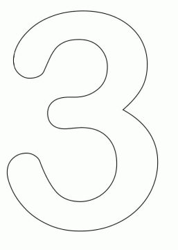 Desenho de número 3 Simples para Colorir
