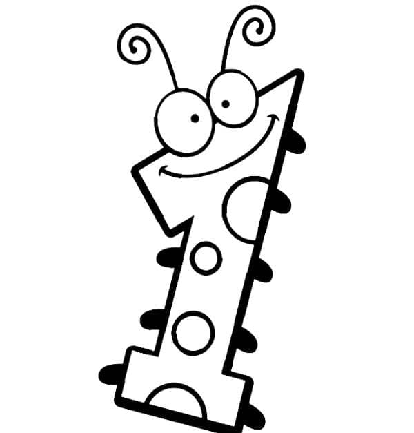 Desenho de Bonito Número 1 para Colorir