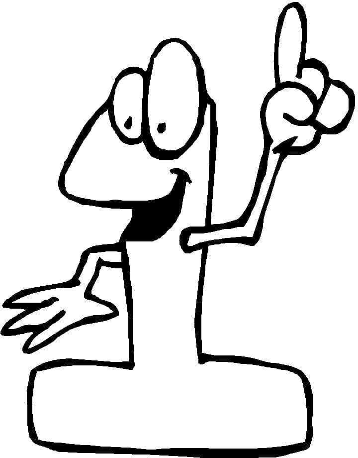 Desenhos de Número 1 para Colorir