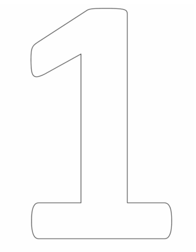 Desenho de Número 1 Simples para Colorir