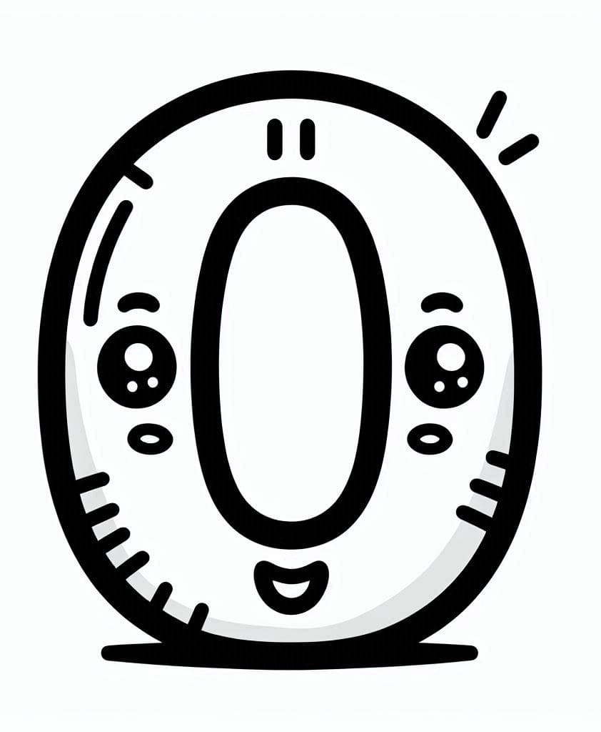 Desenho de Lindo Número 0 para Colorir