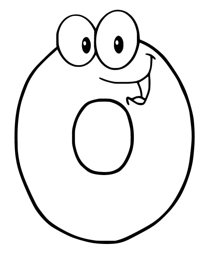 Desenho de Número 0 Feliz para Colorir1