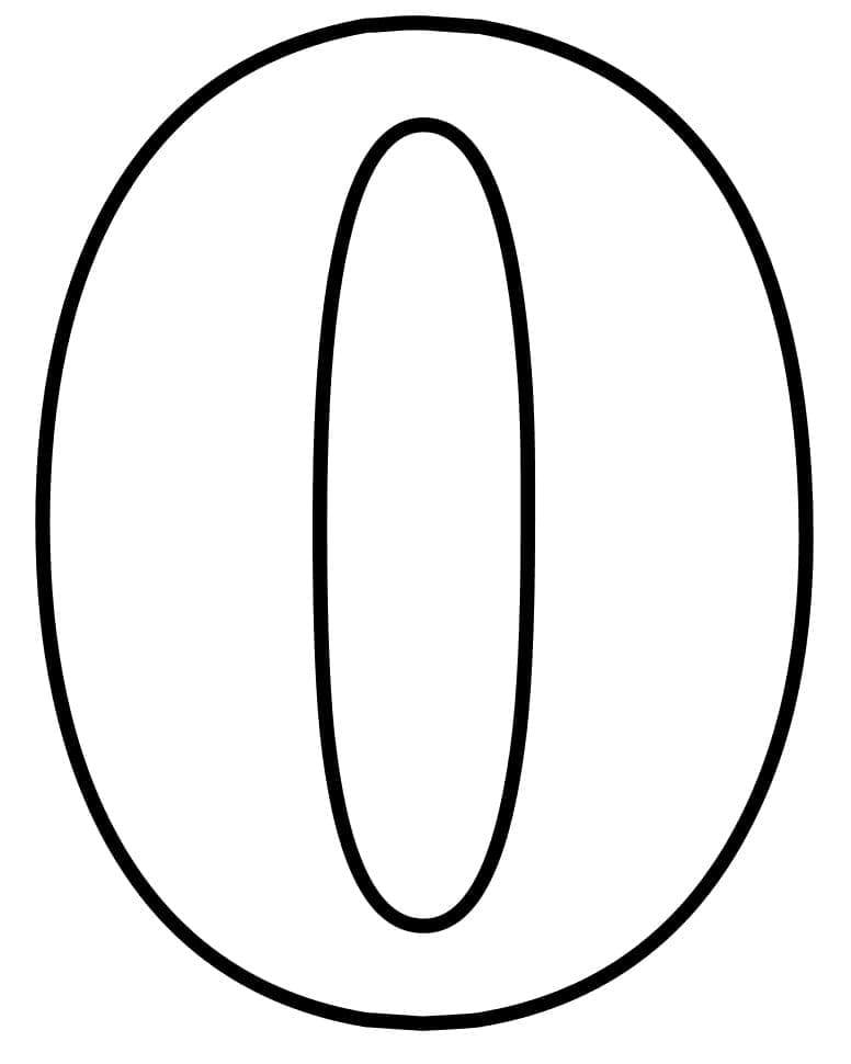 Desenho de Número 0 Muito Simples para Colorir