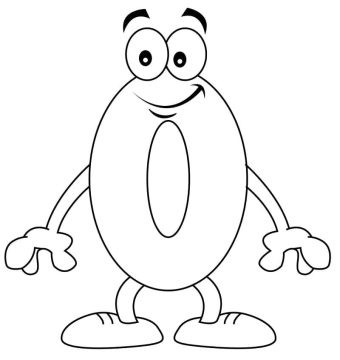 Desenho de número 0 Sorrindo para Colorir