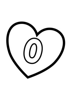 Desenho de número 0 Ilustrado para Colorir