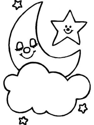 Desenho de Nuvem Grátis para Crianças para Colorir