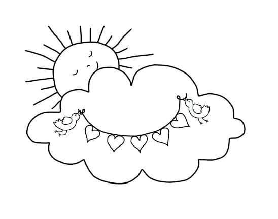 Desenho de Nuvem Grátis para Colorir