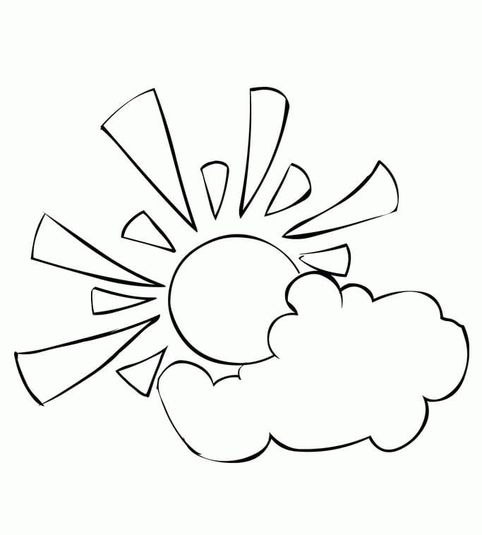 Desenho de Nuvem Imprimivel Grátis para Colorir