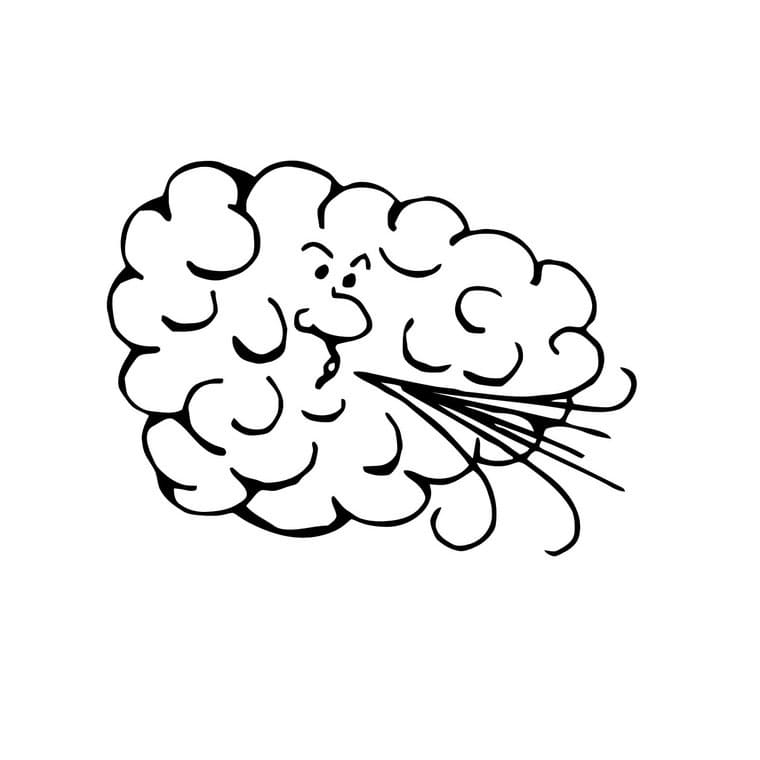 Desenho de Nuvem Imprimivel para Crianças para Colorir