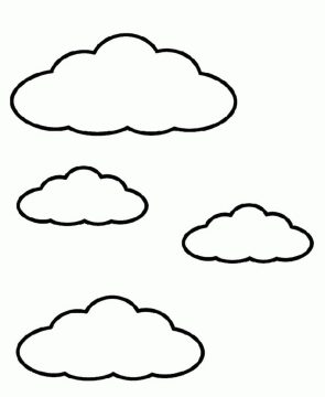 Desenho de Nuvens Simples para Colorir