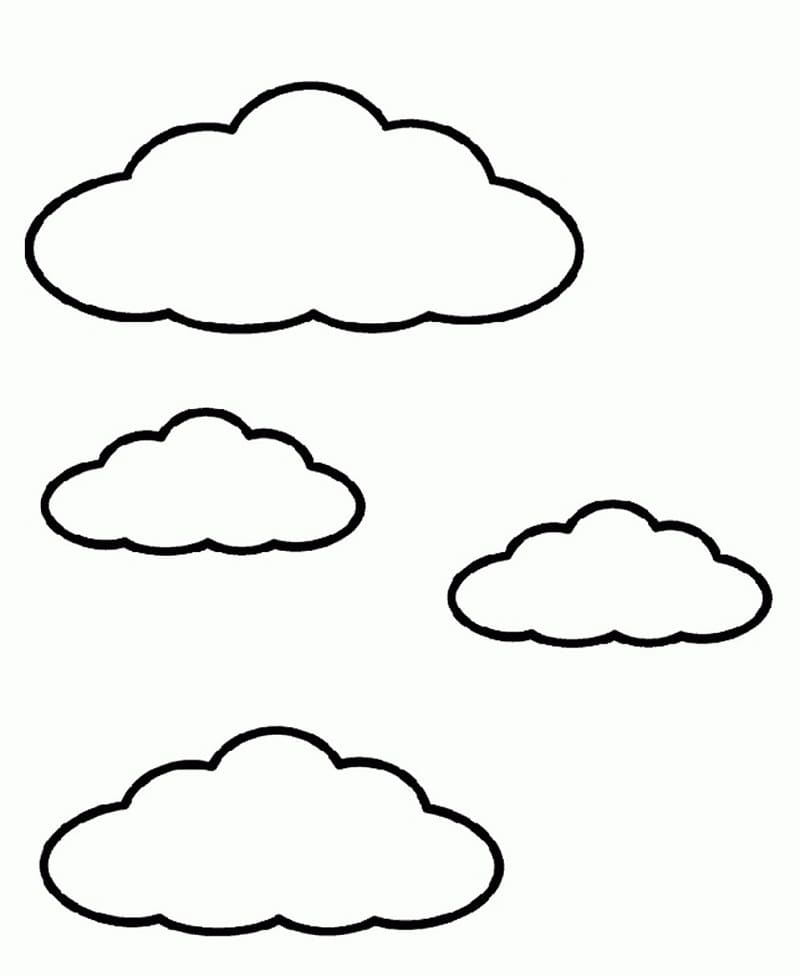 Desenho de Nuvens Simples para Colorir