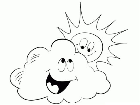 Desenho de Nuvem Simples para Colorir