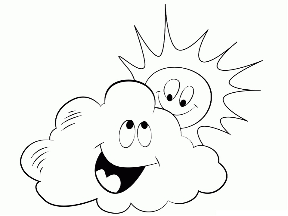 Desenho de Nuvem Simples para Colorir