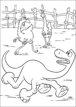 Desenho dos Personagens de O Bom Dinossauro para Colorir