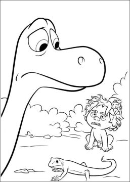 Desenho em Pdf de O Bom Dinossauro para Colorir