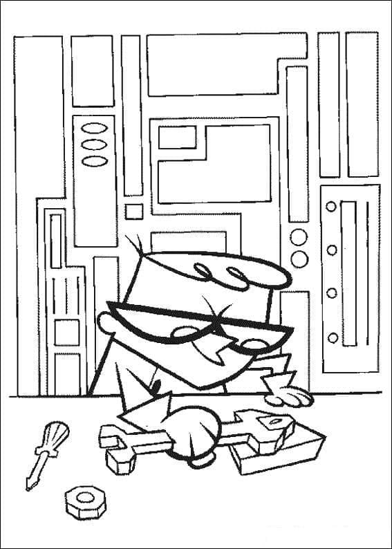 Desenho de o Laboratório de Dexter Atividades para Imprimir