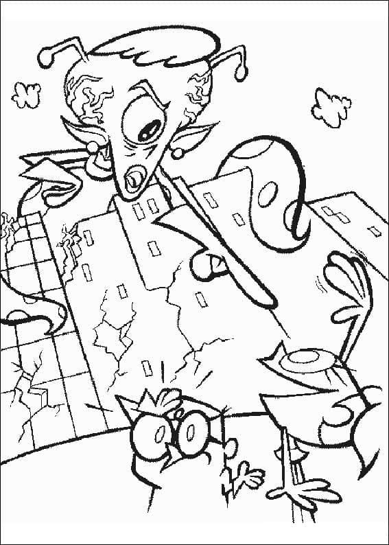 Desenho de o Laboratório de Dexter Infantil para Colorir