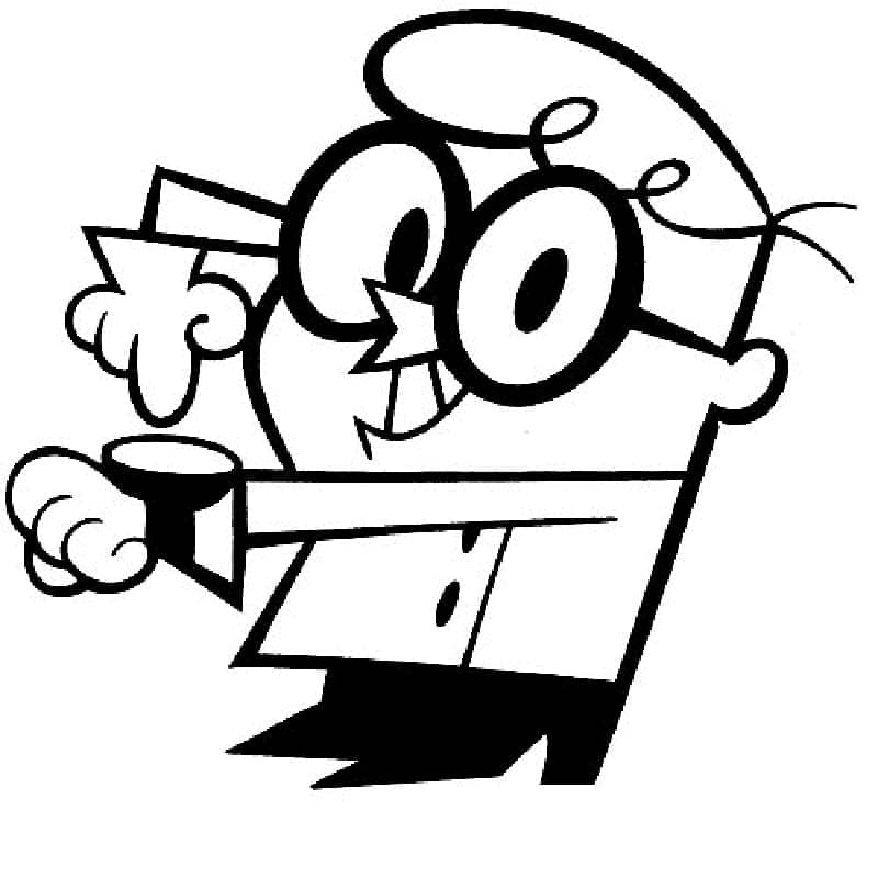 Desenho de o Laboratório de Dexter para Colorir Giz de Cera