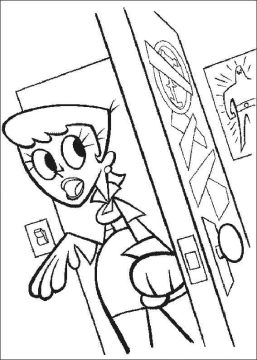Desenho de O laboratório de Dexter Simples para Colorir