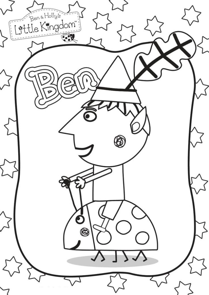 Desenho de Ben Montando Gaston para Colorir Grátis
