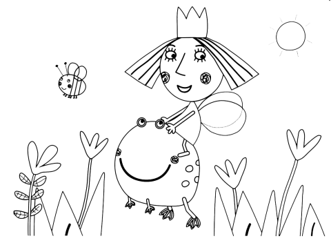 Desenho de Holly e Sapo Brincando no Jardim para Colorir