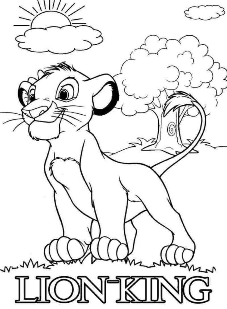 Desenho de Simba Filme Rei Leão para Colorir