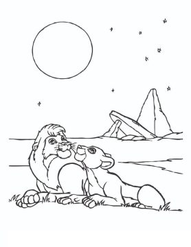 Desenho Simba e Nala para Colorir Pdf grátis