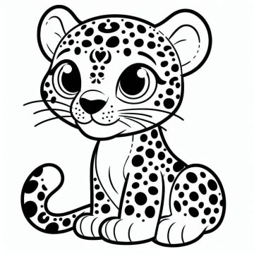 Desenho de Uma onça Muito Fofa para Colorir