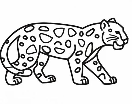 Desenho de Uma onça Simples para Colorir