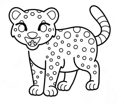 Desenho de Uma Pequena onça para Colorir
