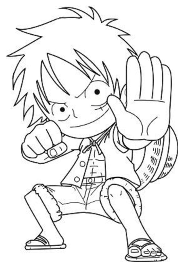 Desenho Chibi Luffy para Colorir